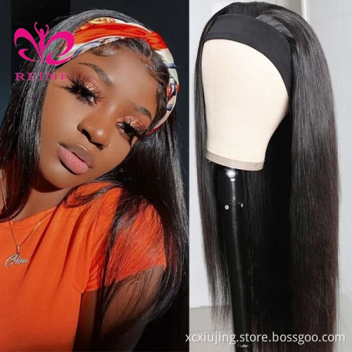 REINE Headband Wigs Glueless Straight Human Hair Wigs Best Half Wigs 14-26 Inch